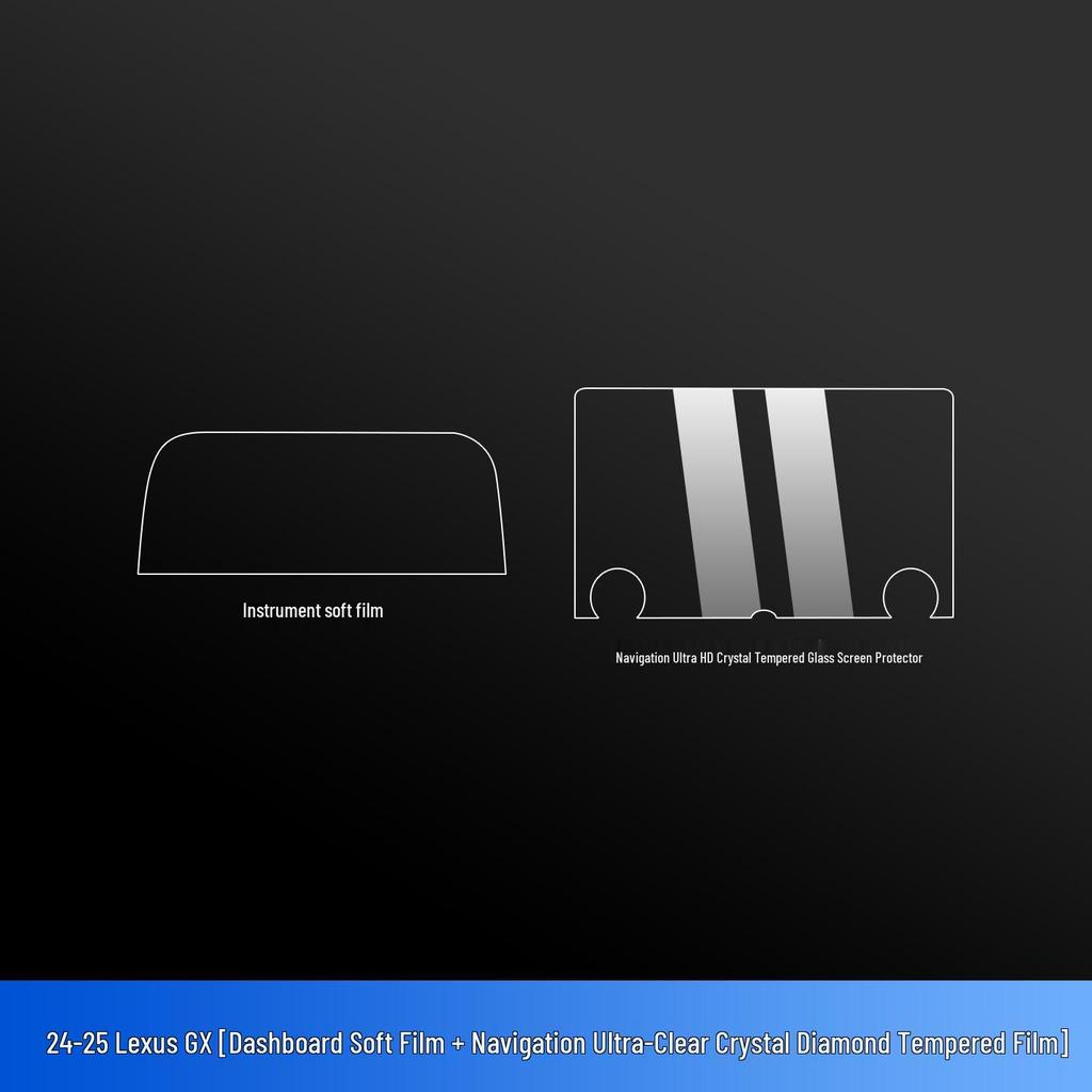 Lexus GX550h Navigation and Gear Shift Tempered Glass Screen Protector 24/25