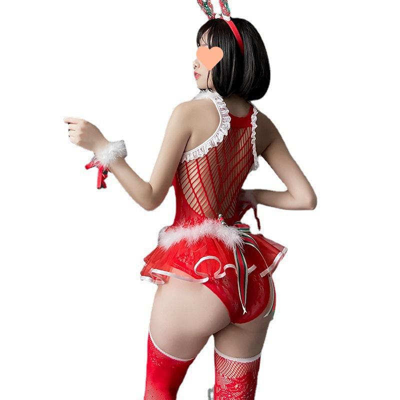 Sexy Lingerie Female Cosplay Christmas Princess Dress Uniform Seduction Sexy One-piece Netsuit Suit
