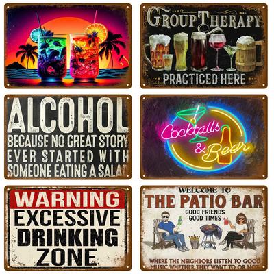Segno in Latta Vintage 'Drink Beer' Decorazione Murale Artistica Per Bar Pub Man Cave Segno Decorativo in Metallo Vino Poster Targhetta Whiskey Targhe Placche Murali