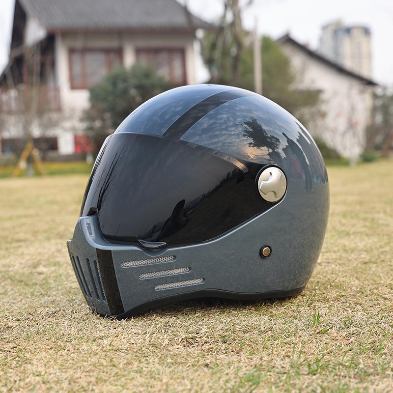 ORZ-728-Motorcycle Retro Cruise Helmet Fully Covered Personalized Pig Nose Full Helmet Casco Moto