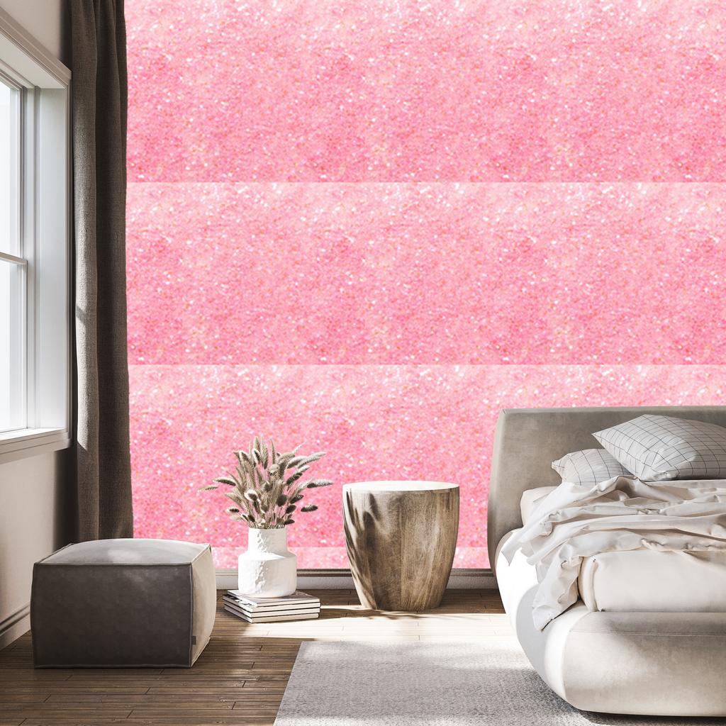 Powder pink and coral glitter wallpaper for living room and bedroom 50x1000