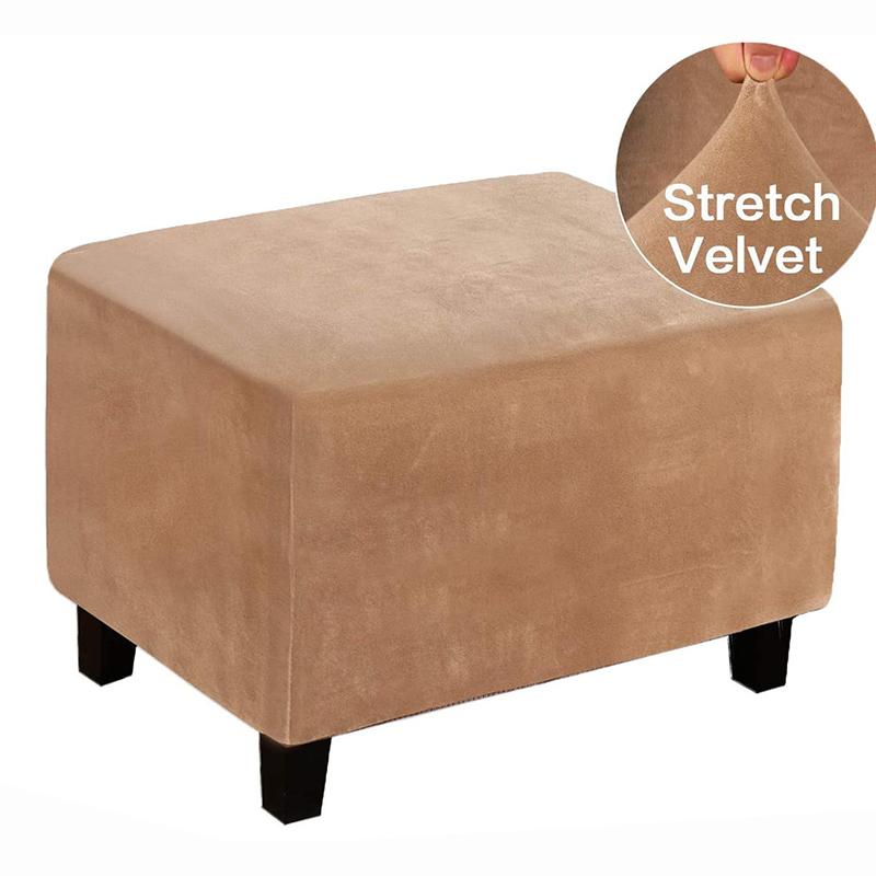 1 Stück Fußhocker-Schutz Einfarbig Samt Stretch Waschbar & Abnehmbar Bankhockerbezug Rechteckig Elastische Überwürfe