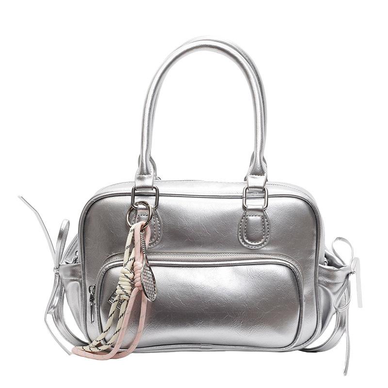 

Повседневная сумка большой вместимости Женская новая универсальная сумка-мессенджер Рюкзак Сумка для поездок на работу No pendant серебряный