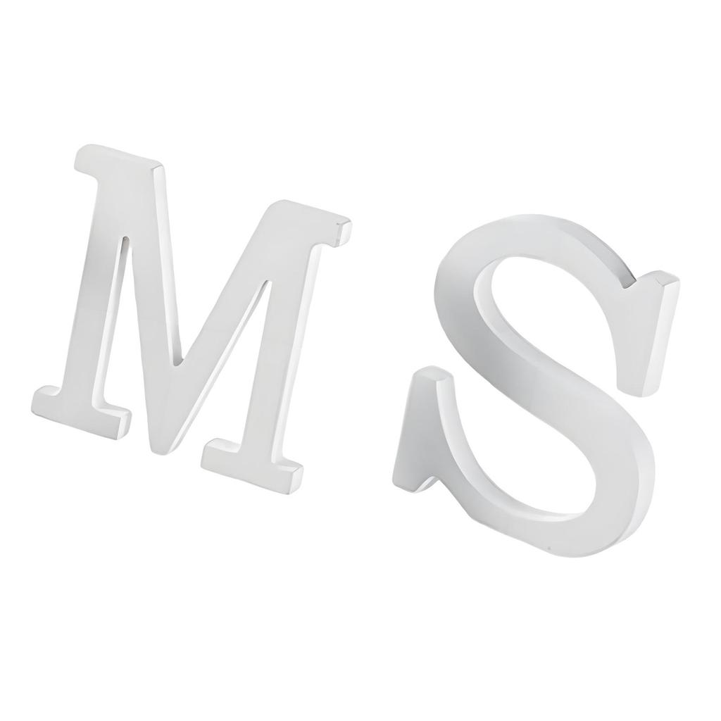 White Wood Letter, Freestanding Sturdy Desk Sign Table Centerpiece Ornament for Cabinet Fireplace Home Bookshelf Decoration