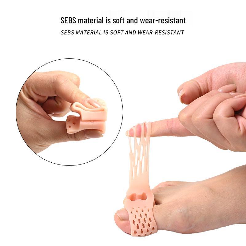 Silicone Hallux Valgus Corrector - Double Hole Toe Separator for Overlapping Valgus