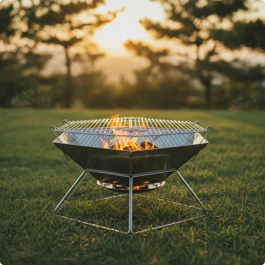 Charcoal Grill with Carry Bag High-Temperature Resistant for Camping