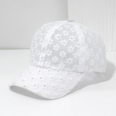 Hollow Floral Lace Summer Baseball Cap Flower Embroidery Outdoor Sun Hat  Female Fashion