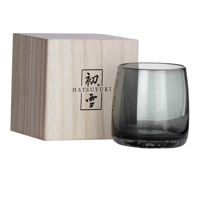 

Japanese Style Gray Basalt Whiskey Glass Crystal Brandy Snifters Xo Wine Glasses Cup Whisky Tumbler Sake Bowl With Wood Gift Box 310ml