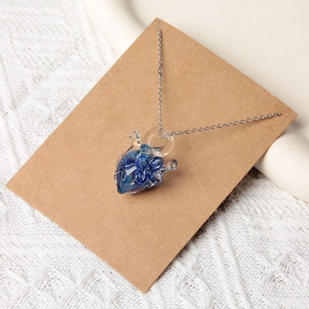 Dreamlike Glassy Heart Necklace Punk Coloured Glaze Chain Choker Girls