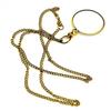 Brass Pocket Magnifying Glass With Lockable Clip Chain - Brass Magnifier - Magnifying Glass - Pocket Monocle