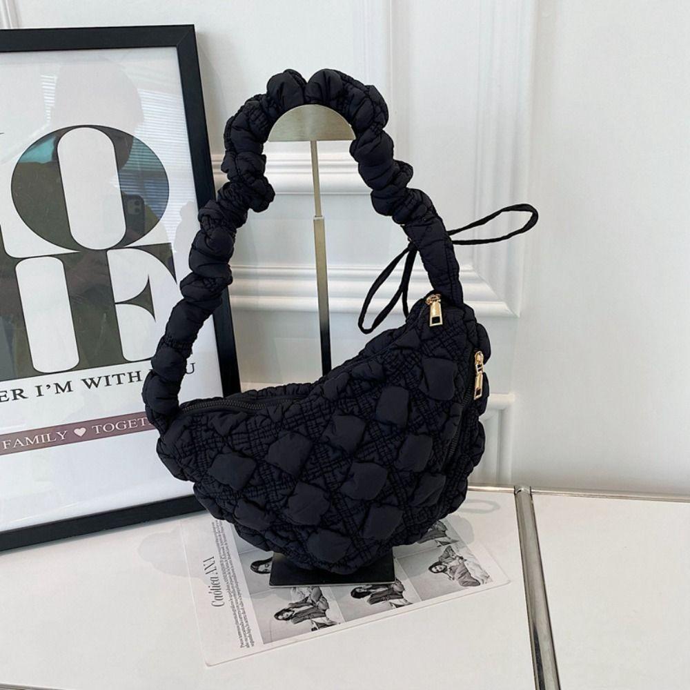 Dumplings Bag Rhombus Plaid Handbag Korean Style Bubble Cloud Bag Cute Korean Shoulder Bag  Lady