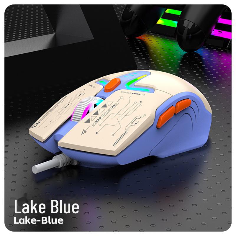 Silver Fox H6 Wired Gaming Mouse - Three-Color Mecha Style for Home and Office Use