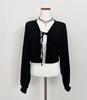 Ribbon Linen Knit Bolero Cardigan for Women, Lightweight Layering Shrug Spring Autumn