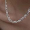 Mulit-cut Glass Crystal Irregular Beaded Choker Necklace for Women Transparent Vintage Collarbone Collar Neck Fashion Jewelry