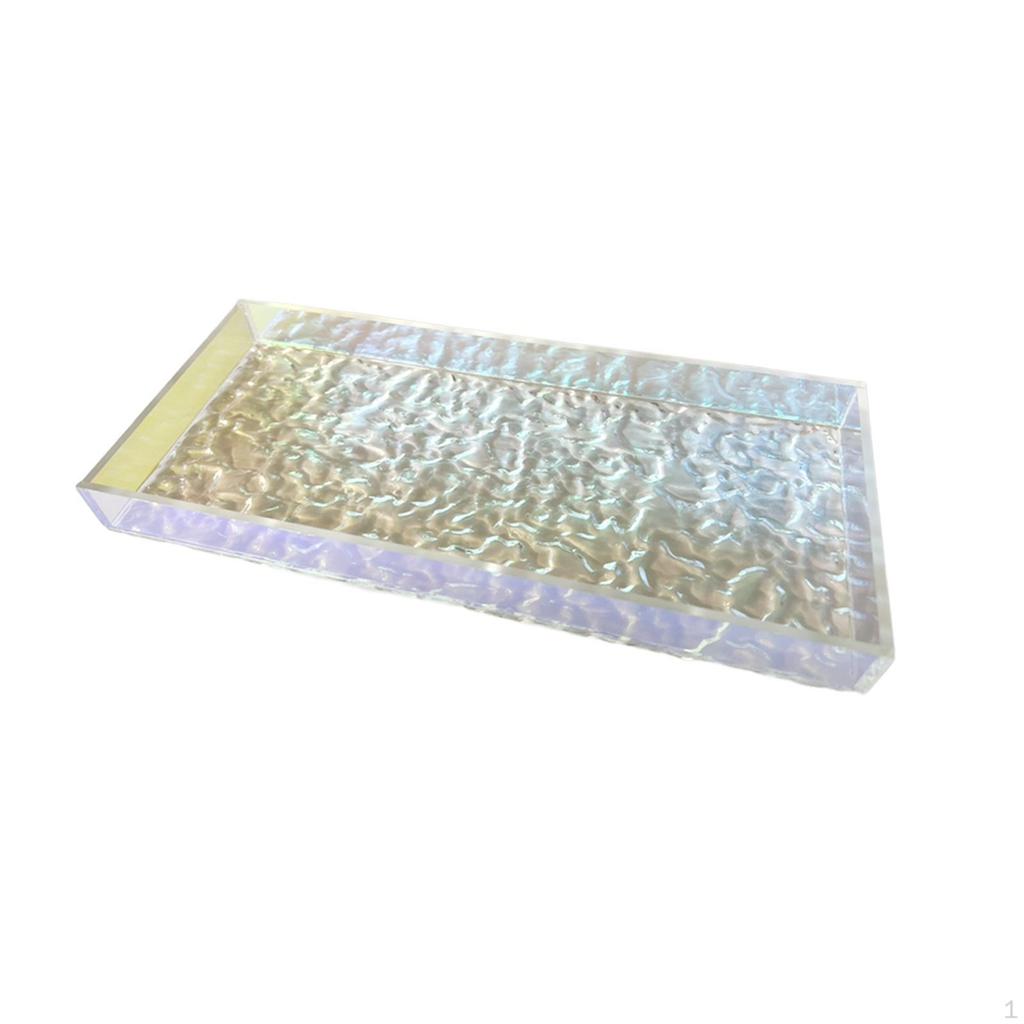 Colorful Acrylic Tray Vanity Versatile European Style Makeup Organizer Ornate Serving
