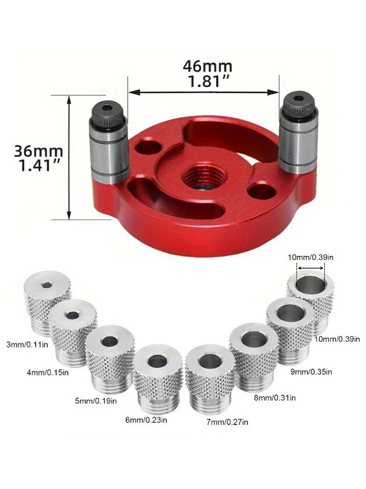 Aluminum Alloy Woodworking Dowel Center and Vertical Drilling Tool (3-10mm)