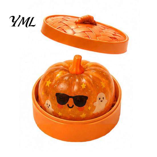 Anxiety Relief Tools Halloween Dumpling Stress Toy, Cartoon Steamed Bun Squeeze Toy Hand Exercise with Steamer, Sensory Ball Fidget Party Favors