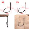 50pcs 7381 High Carbon Steel Fishing Hooks Black Wide Gap Offset Sport Circle Bait Fishing Hook Size 1 1/0 2/0 3/0 4/0 5/0