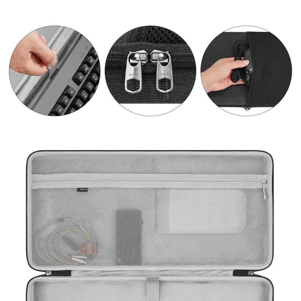 Geekria Keyboard Hardshell Travel Carrying Case for Logitech G613 Keyboard and G305 Gaming Mouse Combo (Dark Gray)