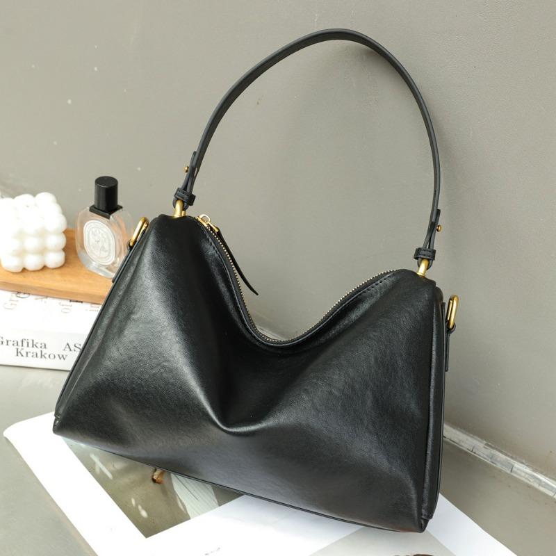 Fashion Vintage Genuine Leather Women's Top Layer Vegetable Tanned Cowhide Pillow Bag Women's Crossbody Handbag
