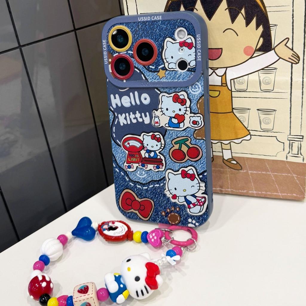 Applicable to Apple 17promax denim cat kt16 silicone 12 soft 15 all-inclusive iphone14 sets of 13 mobile phone cases