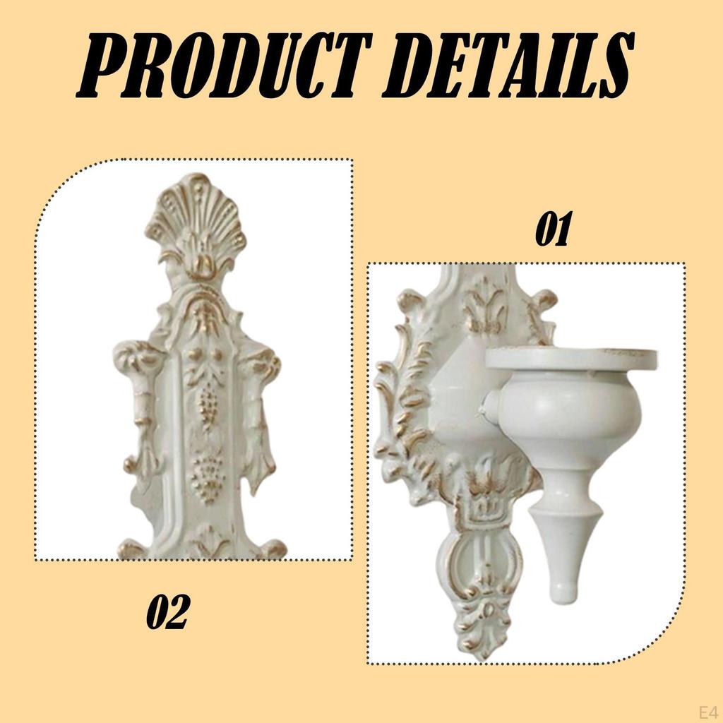 2 Pieces Candle Holder Candlestick Decorative Wall Mounted Metal Ornament for Home Fireplace Living