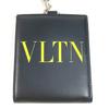 VALENTION VLTN Logo Neck strap Wallet Coin Case Purse Bifold Wallet Black