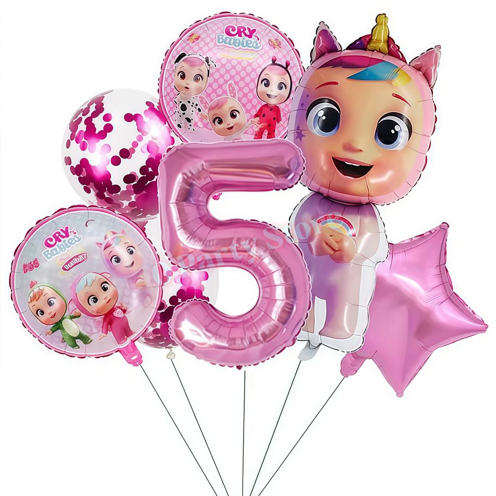 Cry Babiesed Birthday Party Decorations Tableware Plate Cup Balloon 1St Year Boy Girl Birthday Decor Baby Shower Supplies Gifts