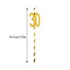 10/20pcs Glitter 30 40 50 60 Adult Birthday Gold Striped Paper Straws Happy 30th 40th Birthday party decoration Drinking Straw