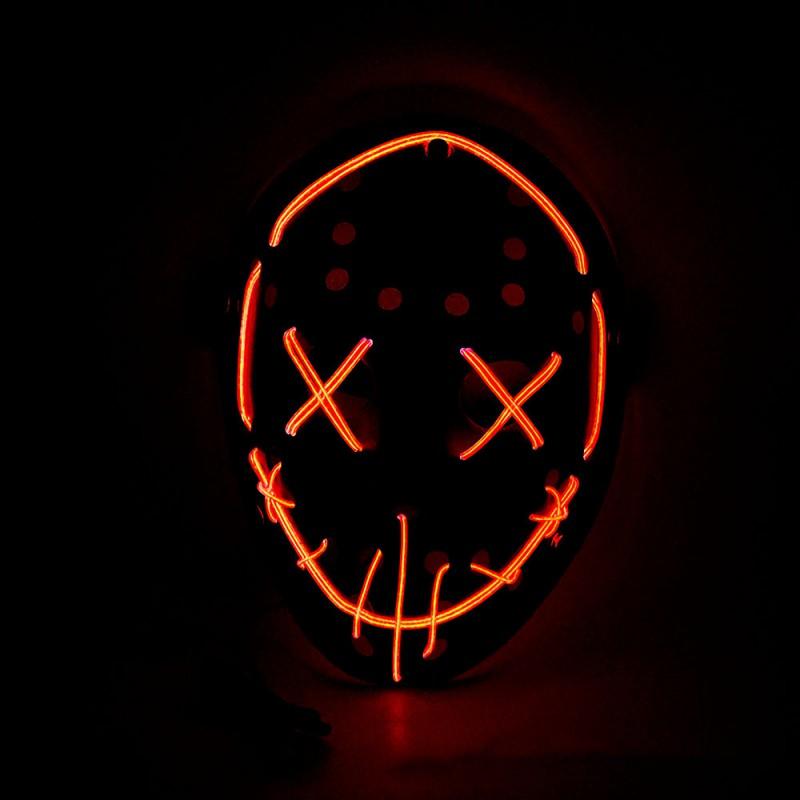 LED Light Up Jason Mask Halloween Horror Costume Party Nightclub Prop