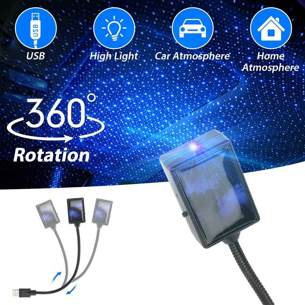

Usb Remote Control Car Starlight Atmosphere Light Lightweight Portable Adjustable Starry Ceiling Decoration Projector Lamp Blue light automatic rotation#0