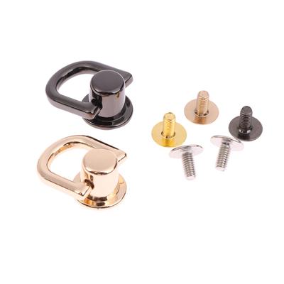2Pcs Hardware Parts D-Shaped Ring Bag Side Clip Buckles Retro Metal Double D Buckle Handbag Chain Handles Connector Bag Strap