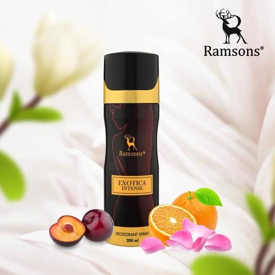 Ramsons - EXOTICA INTENSE Deodorant Spray |200 ML |  For Women | TN - Sweet, Plum, Peach, Orange Blossom | MN - Honey| BN - Amber, Woody
