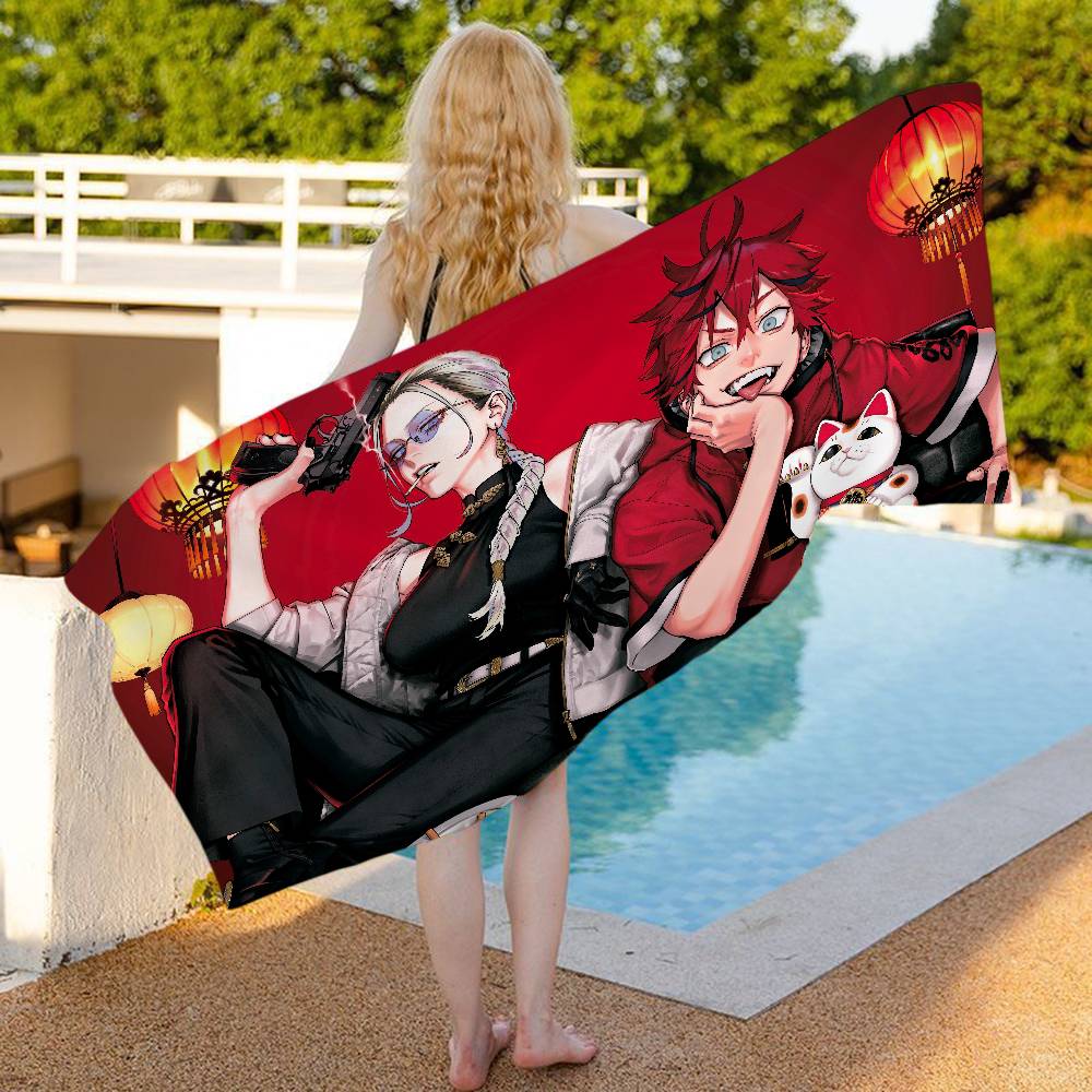 Anime G-GokurakugaiS Microfiber Blanket Quick Drying Beach Towels Oversized Printing Super Absorbent Pool Towel Blanket