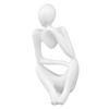 Resin Thinker Statue Abstract Thinker Figure Thinker Style Decoration for Living Room Office Book Shelf White Left