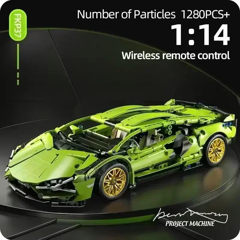 

Technical 1280PCS Race Car Building Blocks Remote Control Car Electric Motor Kit 1:14 Scale Sports Car Model Toy Gift Kid Adults Original box