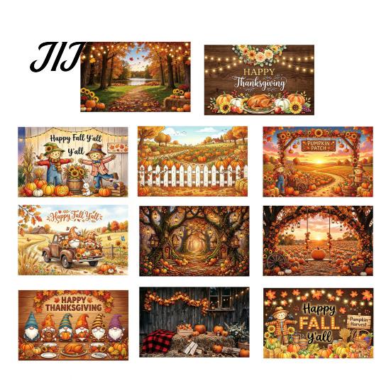 Decorative Fall Scene for Party 70 x 45 Inch Pumpkin Backdrop, Autumn Harvest Gnome Reusable Thanksgiving Banner Home Scarecrow Photography