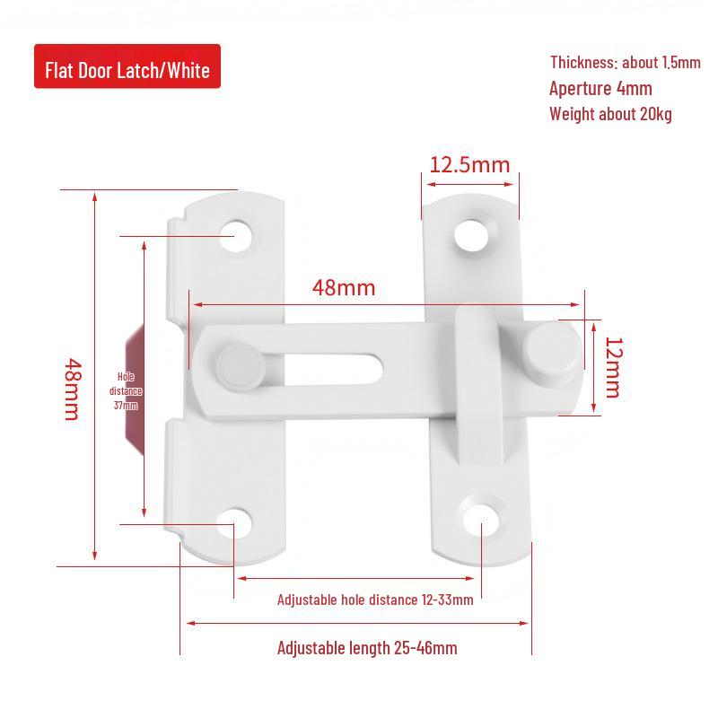 Black Red Antique Bronze Stainless Steel Right Angle Anti-Theft Sliding Door Latch