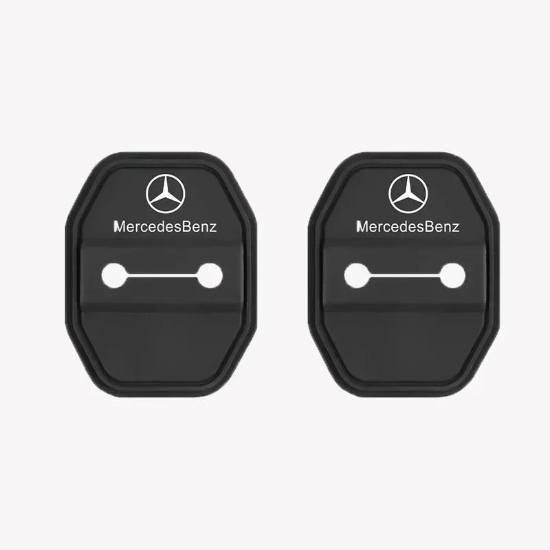 MEA4 Car Silicone Door Lock Cover Protective Cap Stickers Accessories For Mercedes Benz AMG W126 W140 W190 W222 4MATIC W204 W212 W203