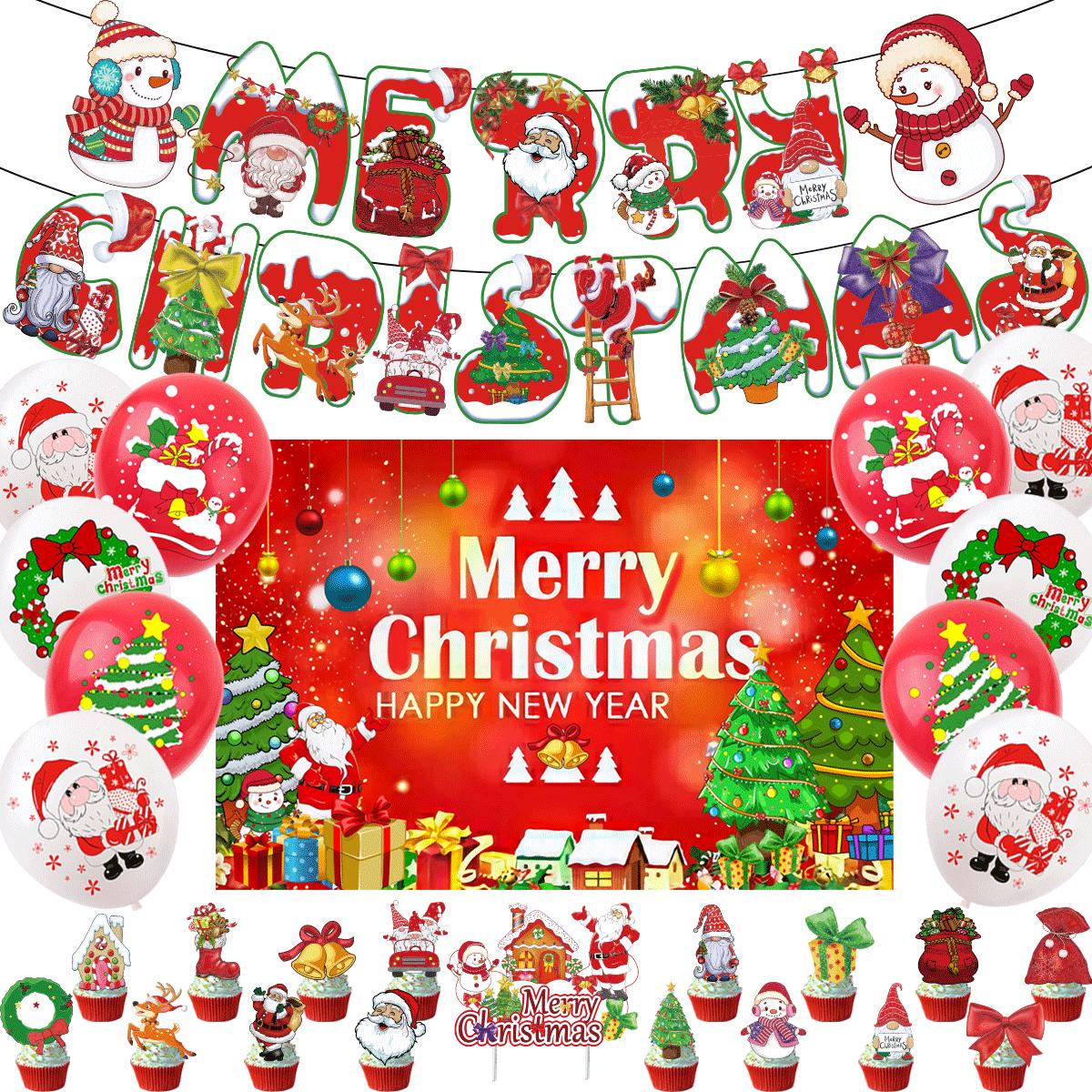 

Set of background banners with balloons for Christmas party decoration