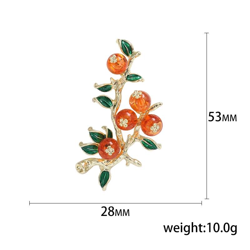 Frauen Brosche süße Herbst Persimmon Revers Pins Harz Obst Abzeichen Luxus Schmuck Zubehör für Kleidung