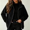 Damen Freizeitjacke mit lockerem Schnitt, Reißverschluss, Reverskragen und Taschen