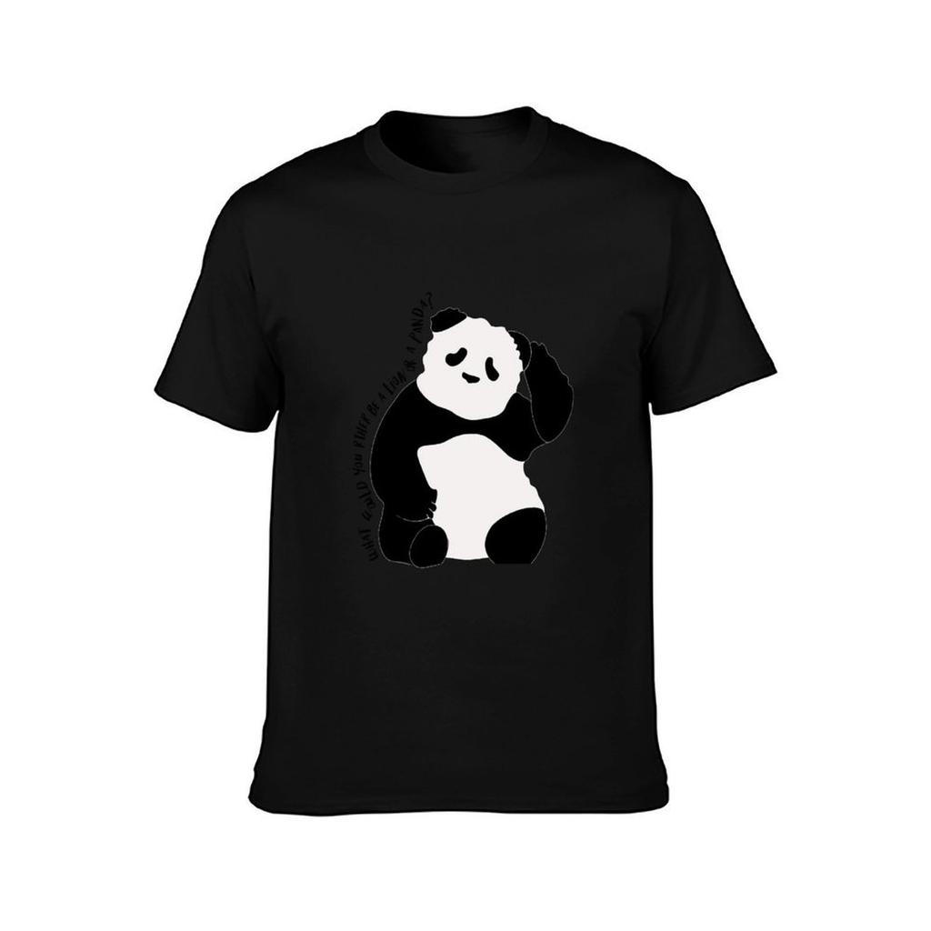 What Would You Rather Be a Lion or Panda TShirt Novelty Print Casual Tee Shirt