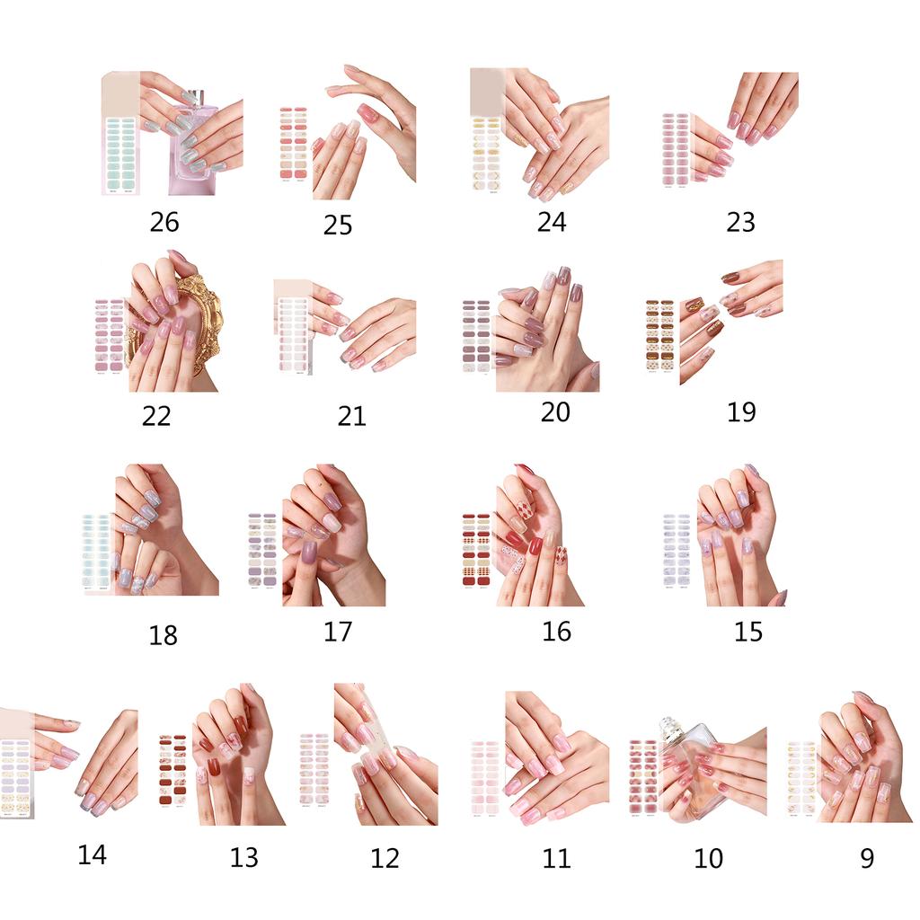 2 bucăți benzi de unghii cu gel semi-întărite pentru femei Autocolant pentru unghii cu gel de durată înveliș pentru unghii cu gel cu finisaj moale, lucios