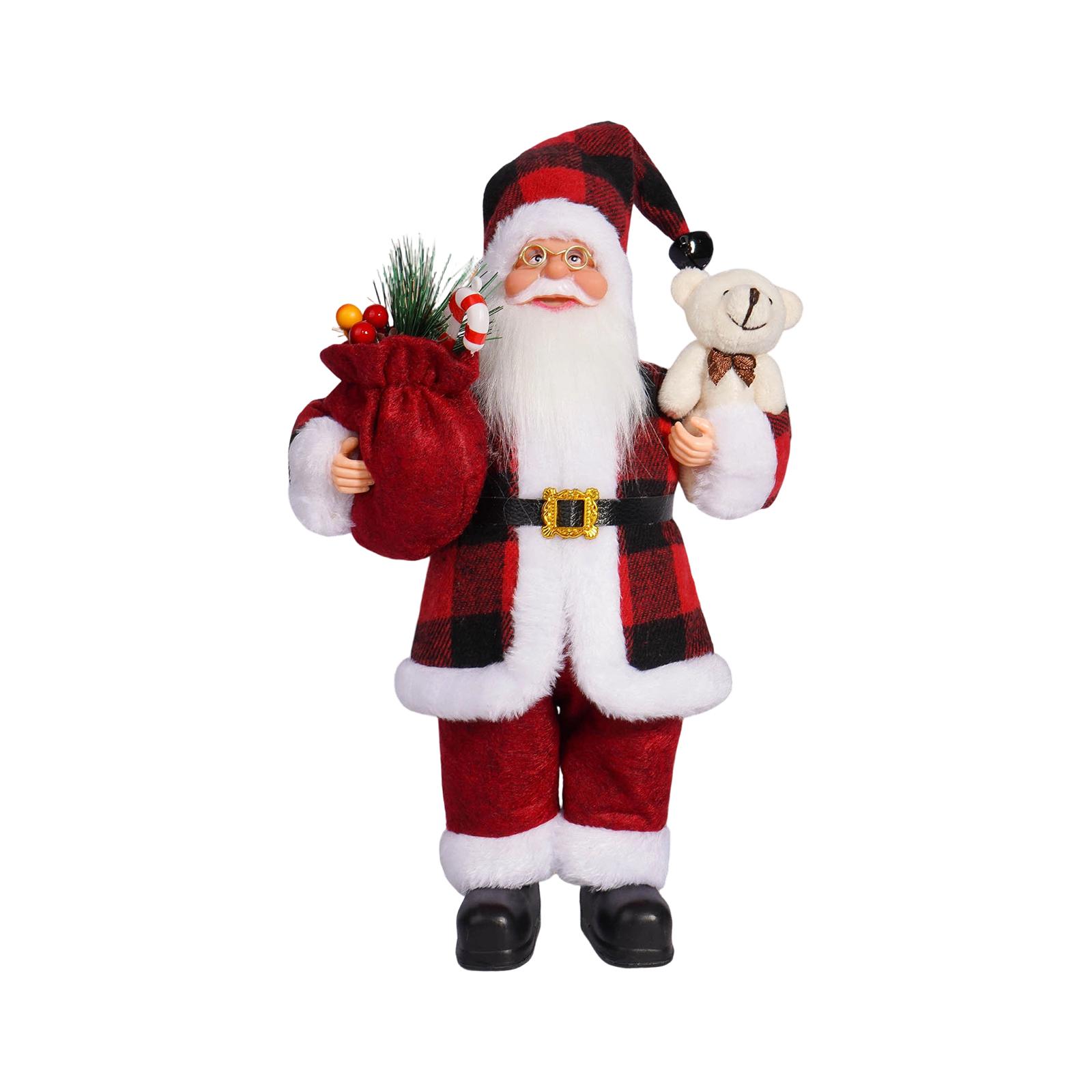 

12-inch Figurine, Standing Santa Doll, Window Display Decoration, Gift One Size