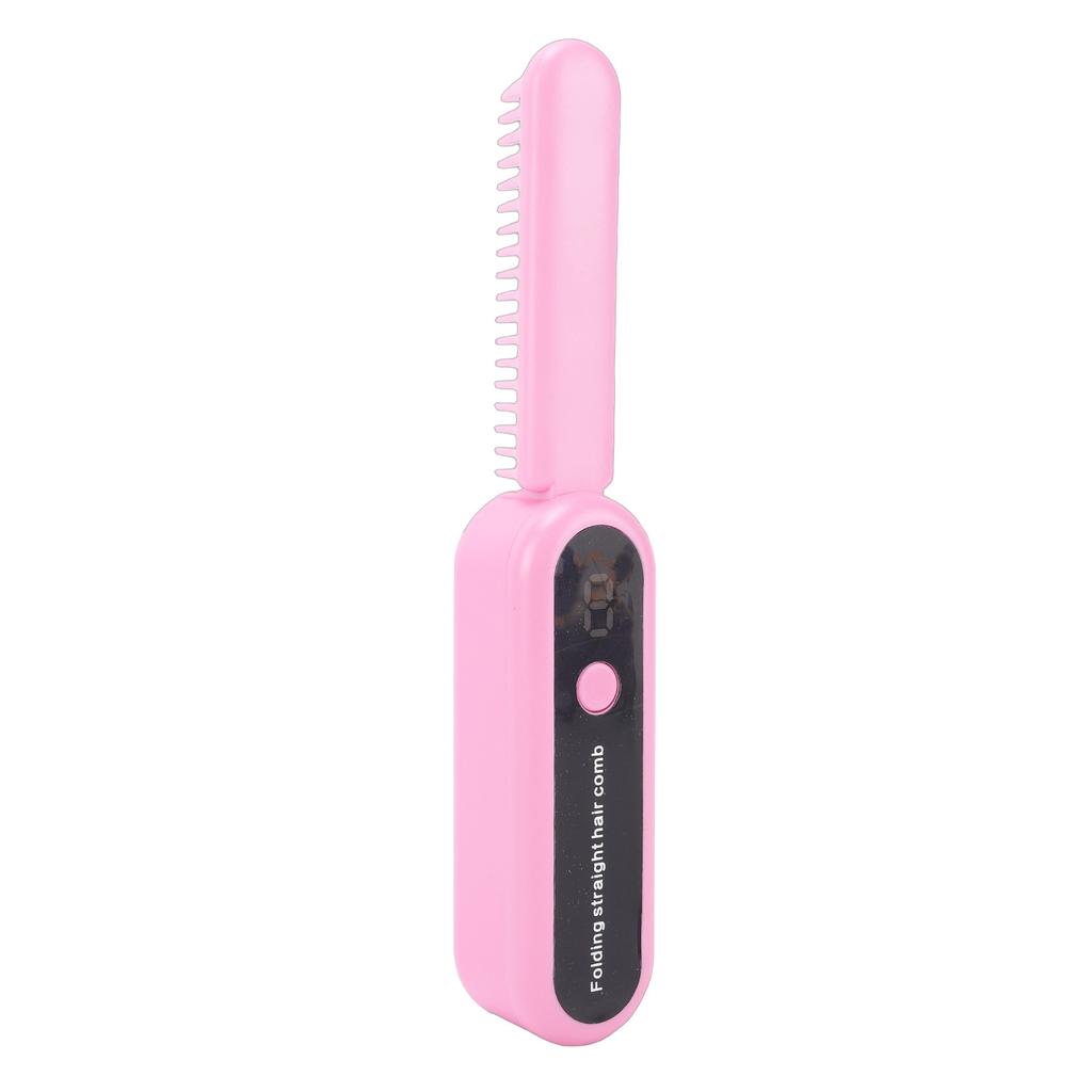 Portable Cordless Anion Hair Straightener Brush Folding Rechargeable 9 Temp Settings Hair Straightener Comb