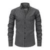 Herren kariertes Button-Down-Hemd mit Kragen Langarm Slim Fit Business Casual Hemd