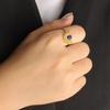 Retro Stainless Steel Open Ring with Inlaid Turquoise - European & American Style