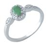 Silver Ring with Natural Emerald 0.4ct (1971932)