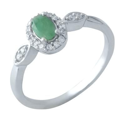 Stříbrný prsten s přírodním smaragdem 0,4ct (1971932)